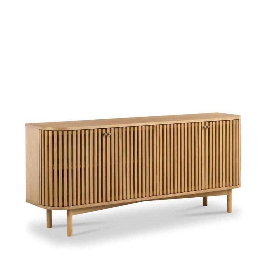 Soho Oak 4 Door Slatted Large Sideboard
