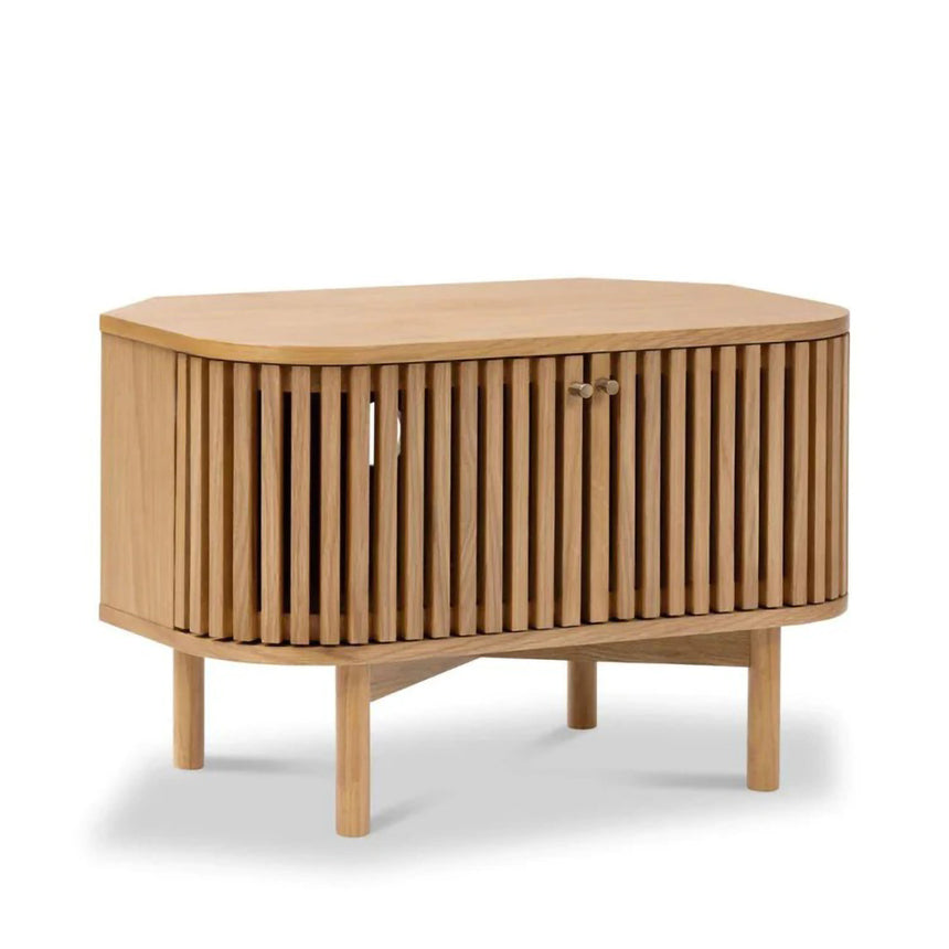 Soho Oak Slatted Corner Storage TV Unit