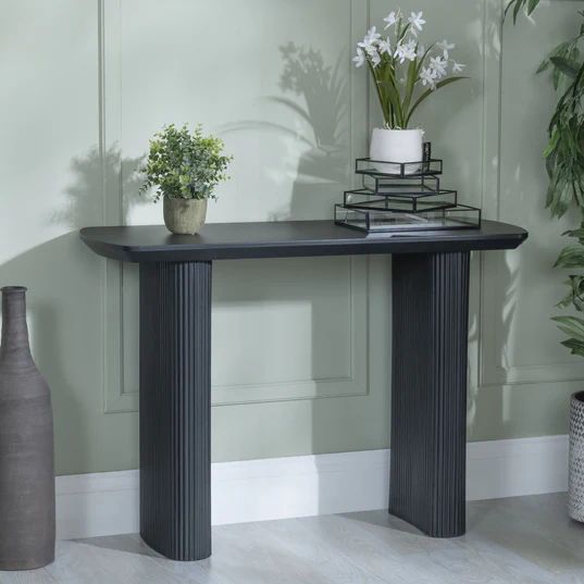 Charlton Fluted Console Table with Pedestal Base