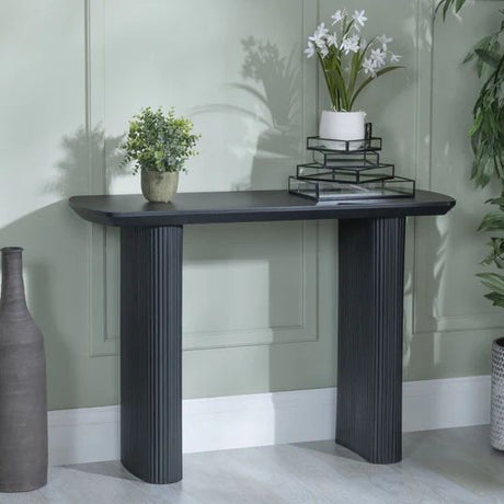 Charlton Fluted Console Table with Pedestal Base