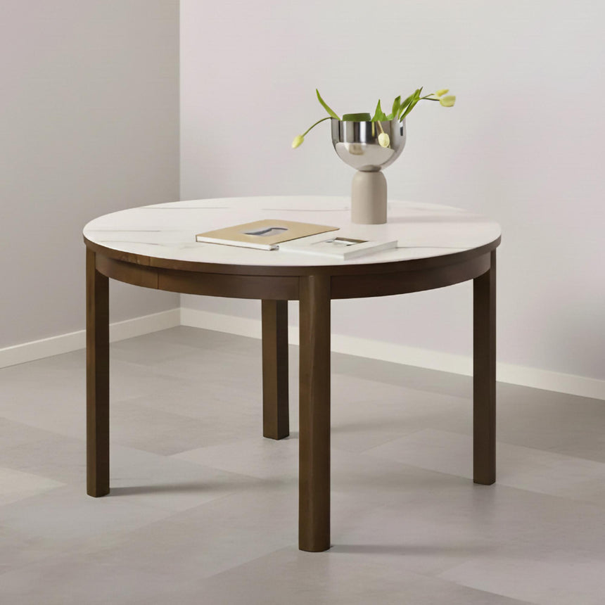 Southampton Round Dining Table - 4 Seater - Ceramic Top - 120cm - Dark Oak