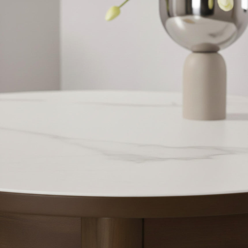 Southampton Round Dining Table - 4 Seater - Ceramic Top - 120cm - Dark Oak