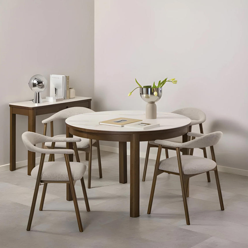 Southampton Round Dining Table - 4 Seater - Ceramic Top - 120cm - Dark Oak