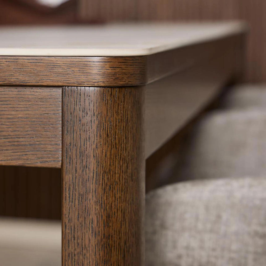 Southampton Round Dining Table - 6 Seater - Ceramic Top - 180cm - Dark Oak