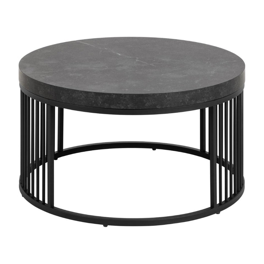 Strington Coffee Table - Round - Black Marble Effect