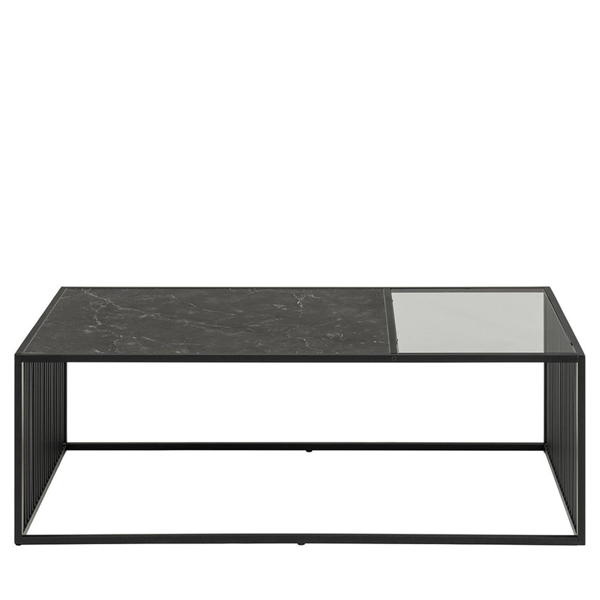 Strington Coffee Table - Black Marble and Glass