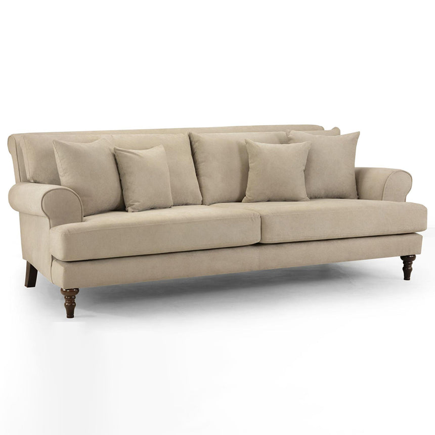 Costa Beige Fabric 4 Seater Sofa