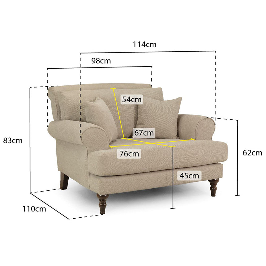 Costa Beige Fabric Armchair