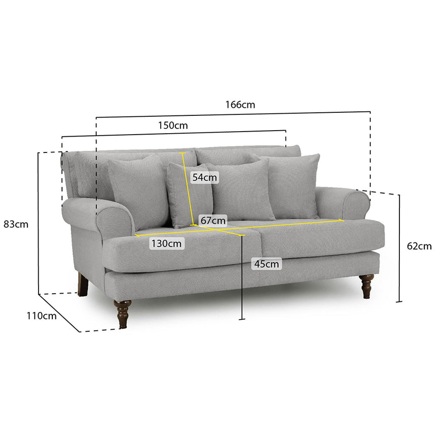 Costa Grey Fabric 2 Seater Sofa