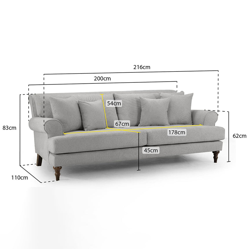 Costa Grey Fabric 4 Seater Sofa