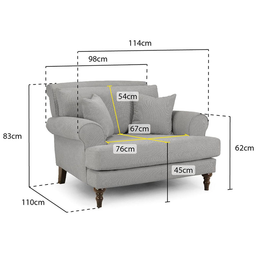 Costa Grey Fabric Armchair