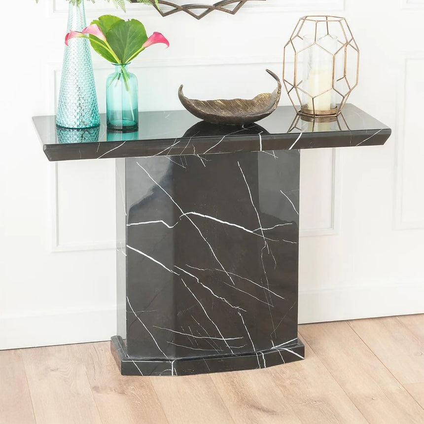 Toronto Marble Console Table with Pedestal Base