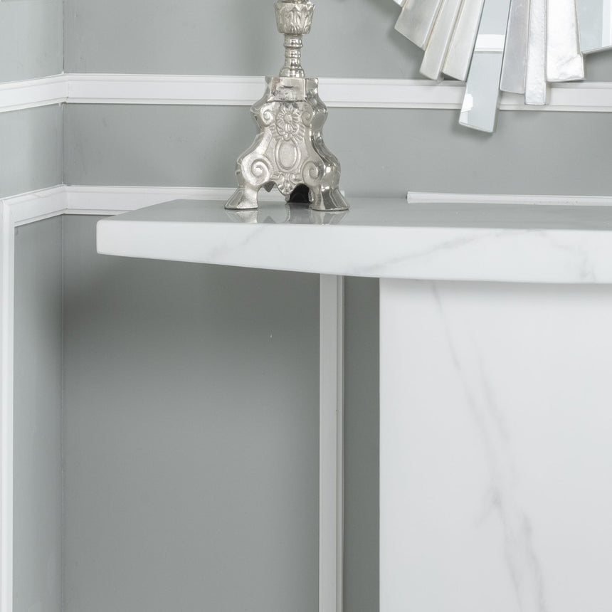 Genoa Marble Console Table with Pedestal Base
