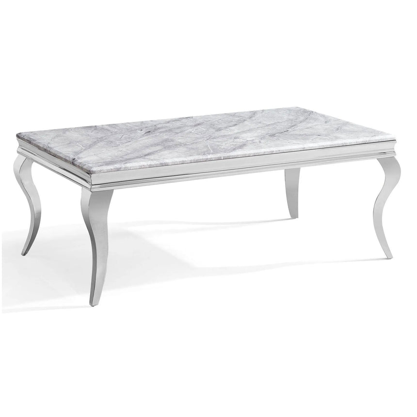 Matera Grey Marble and Chrome Coffee Table
