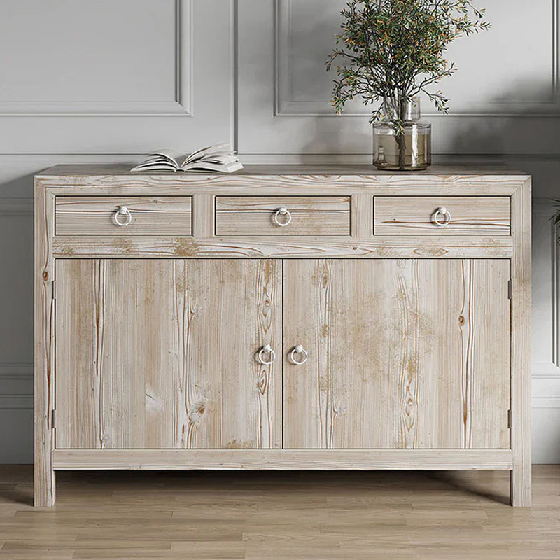 Cambridge Wood Whitewash 2 Door Medium Sideboard - 135cm