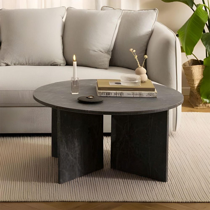 Vega Coffee Table - Round - Brown Marron Marble