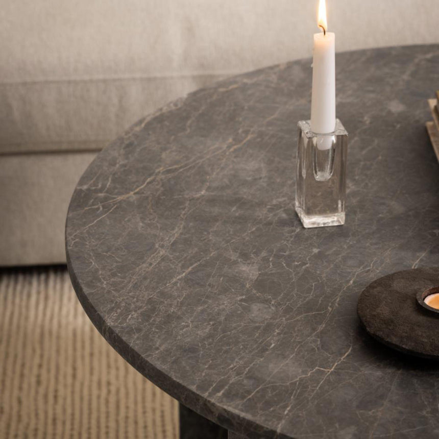 Vega Coffee Table - Round - Brown Marron Marble