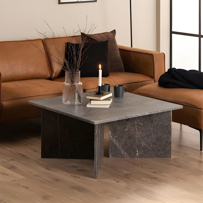 Vega Coffee Table - Square - Brown Marron Marble