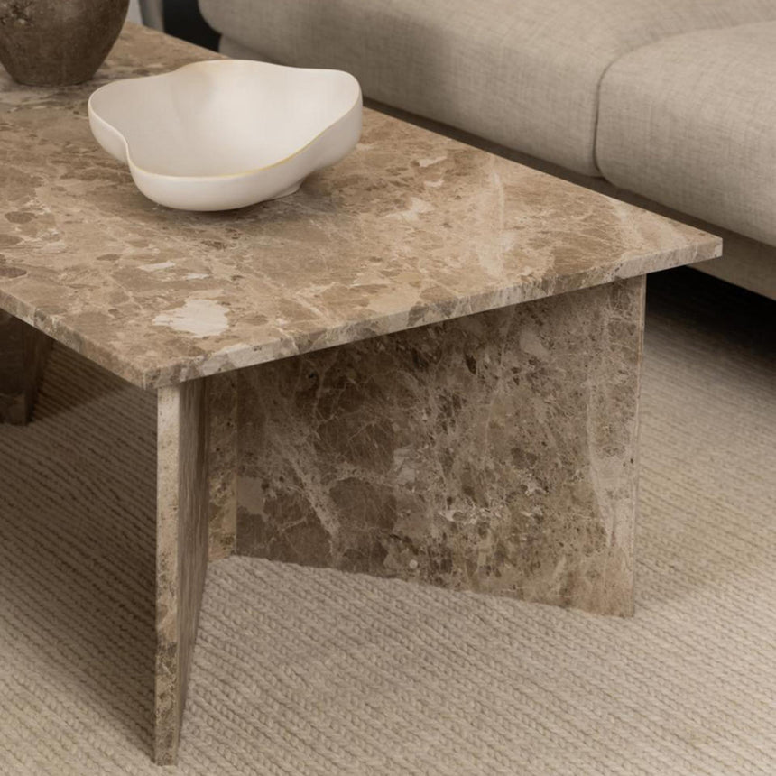 Vega Coffee Table - Latte Brown Marble