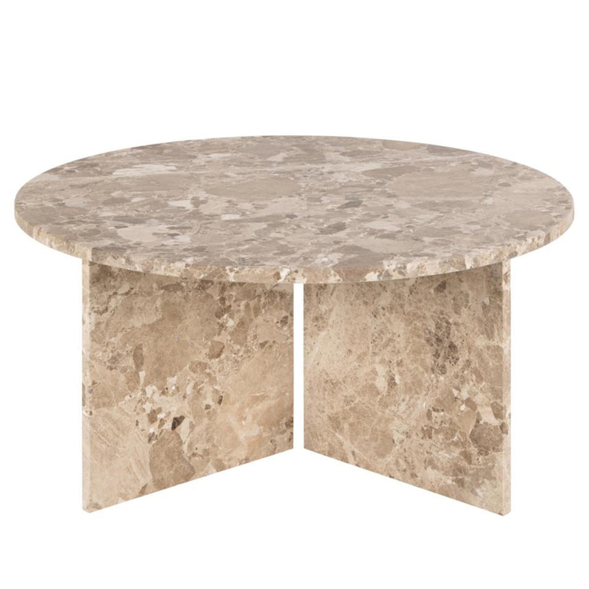 Vega Coffee Table - Round - Latte Brown Marble
