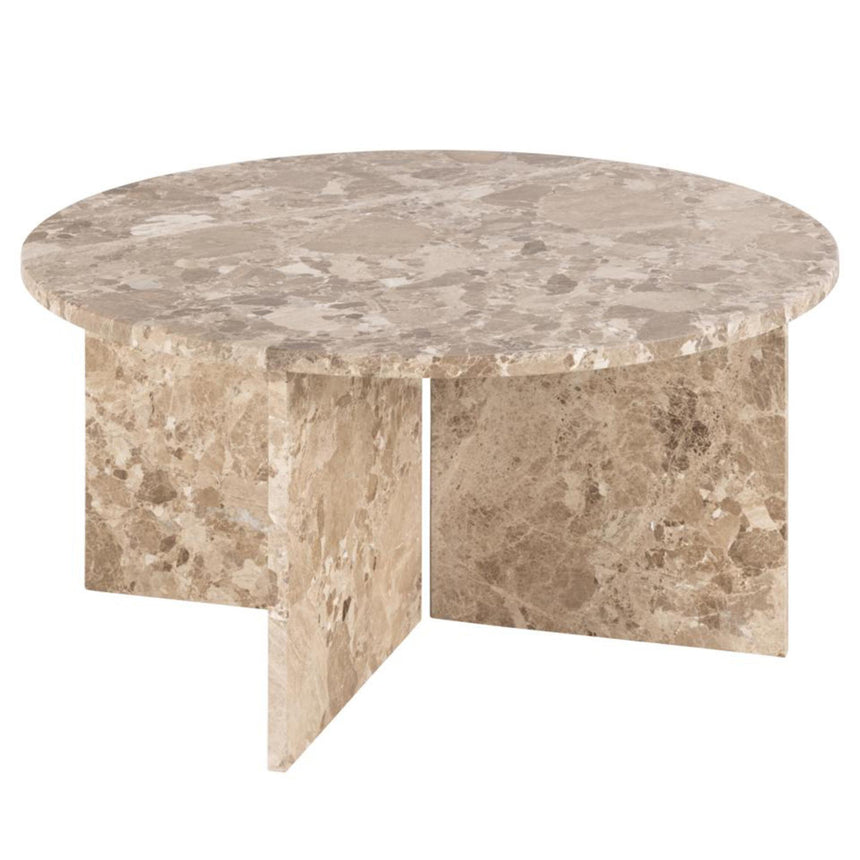 Vega Coffee Table - Round - Latte Brown Marble