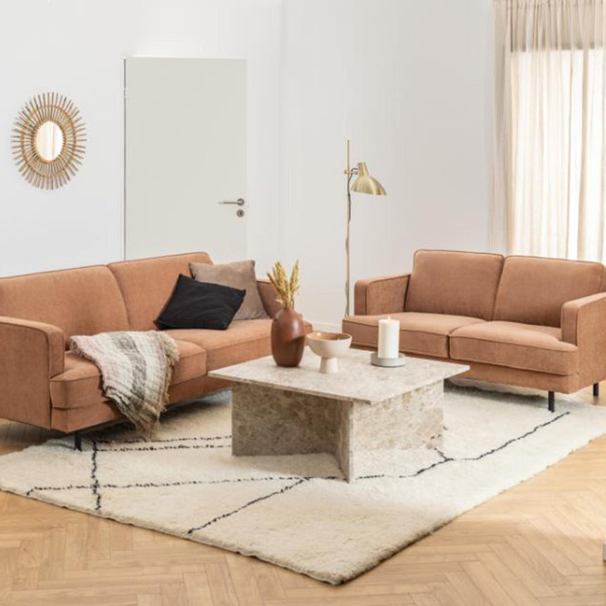 Vega Coffee Table - Square - Latte Brown Marble