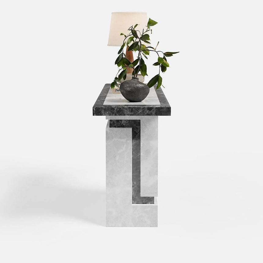 Sicily Armani Grey Engineered Marble Console Table