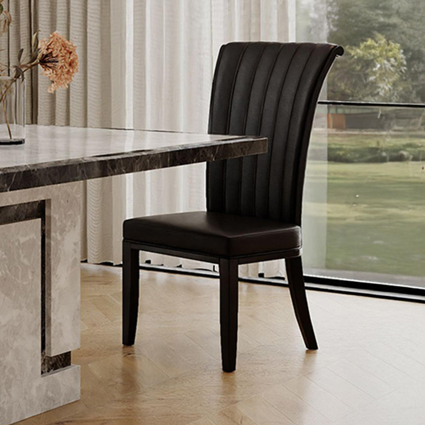 Venice Dining Set - 6 Seater - 160cm - Grey Marble - Cadiz Dining Chairs - Black Leather