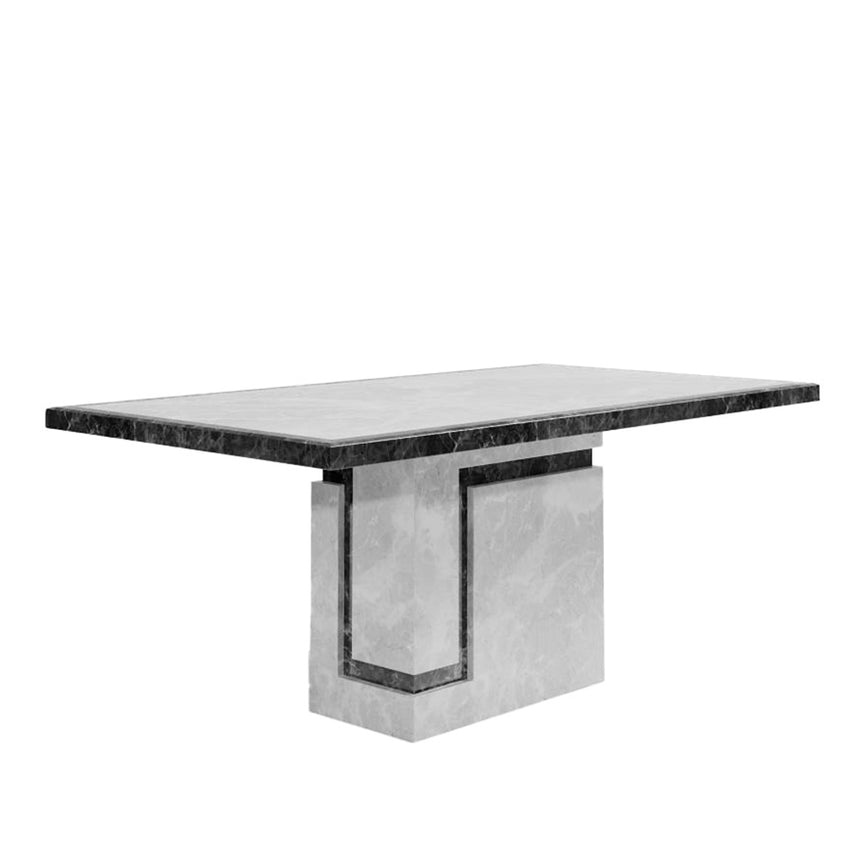 Sicily Armani Grey Engineered Marble 6 Seater Dining Table - Sizes Available
