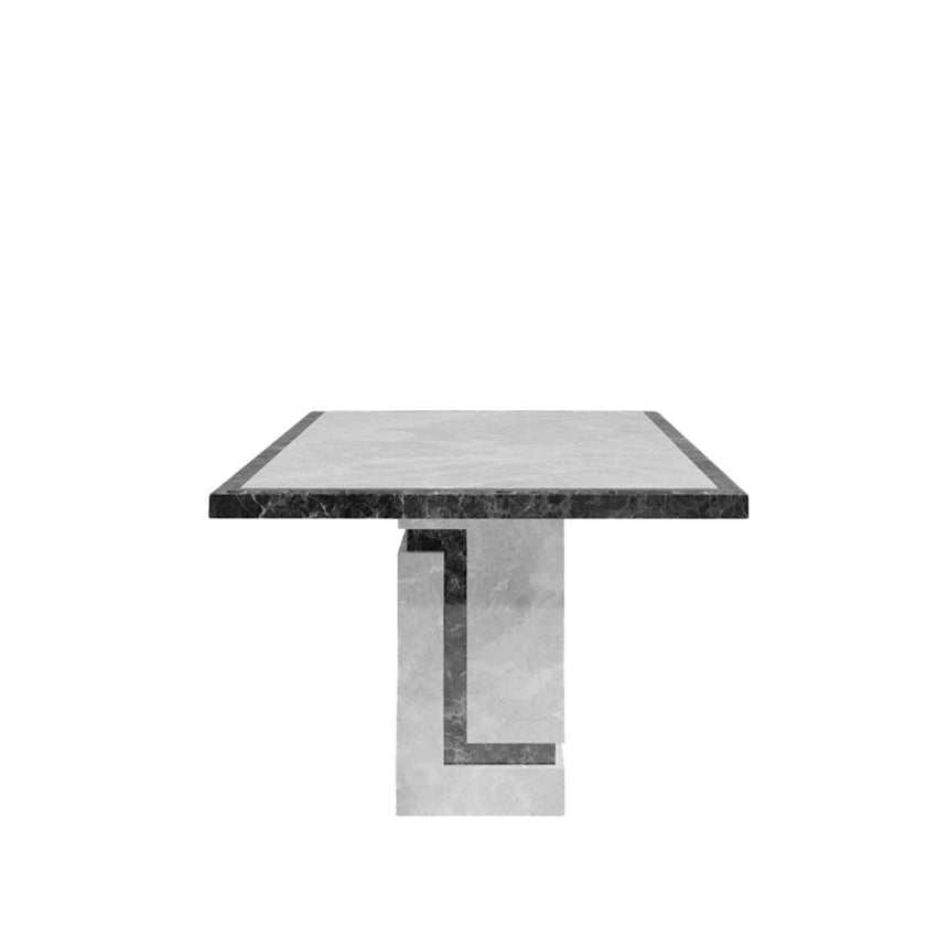 Sicily Armani Grey Engineered Marble 6 Seater Dining Table - Sizes Available