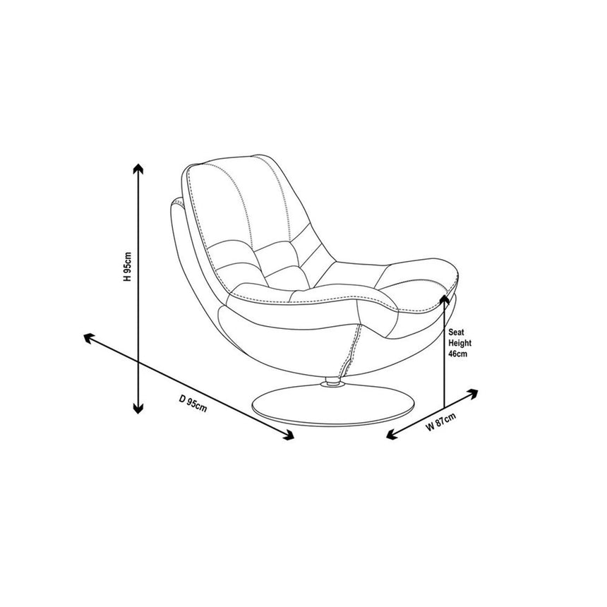 Amy Fabric Swivel Chair and Footstool