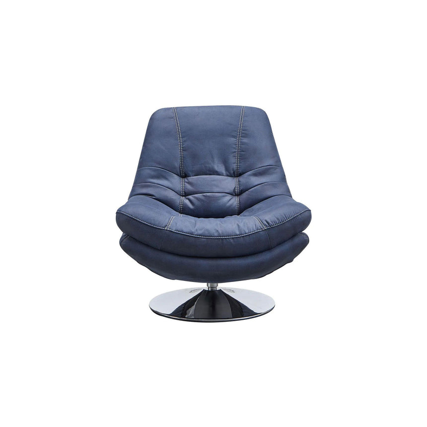 Amy Fabric Swivel Chair and Footstool