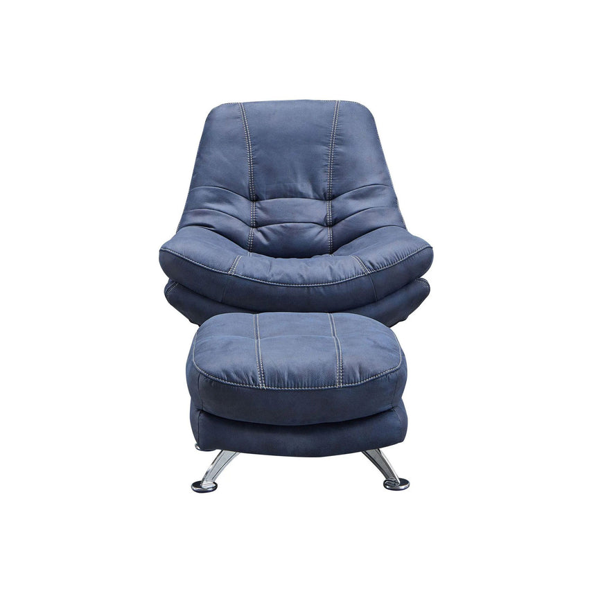 Amy Fabric Swivel Chair and Footstool