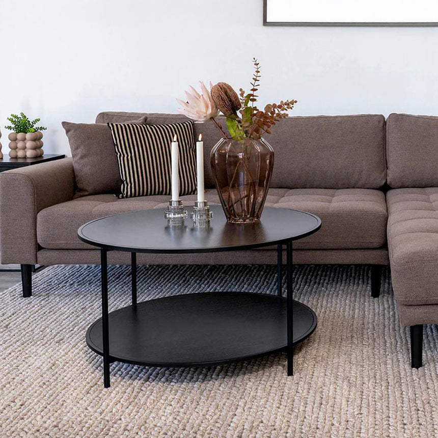 Vita Black Melamine Round Coffee Table