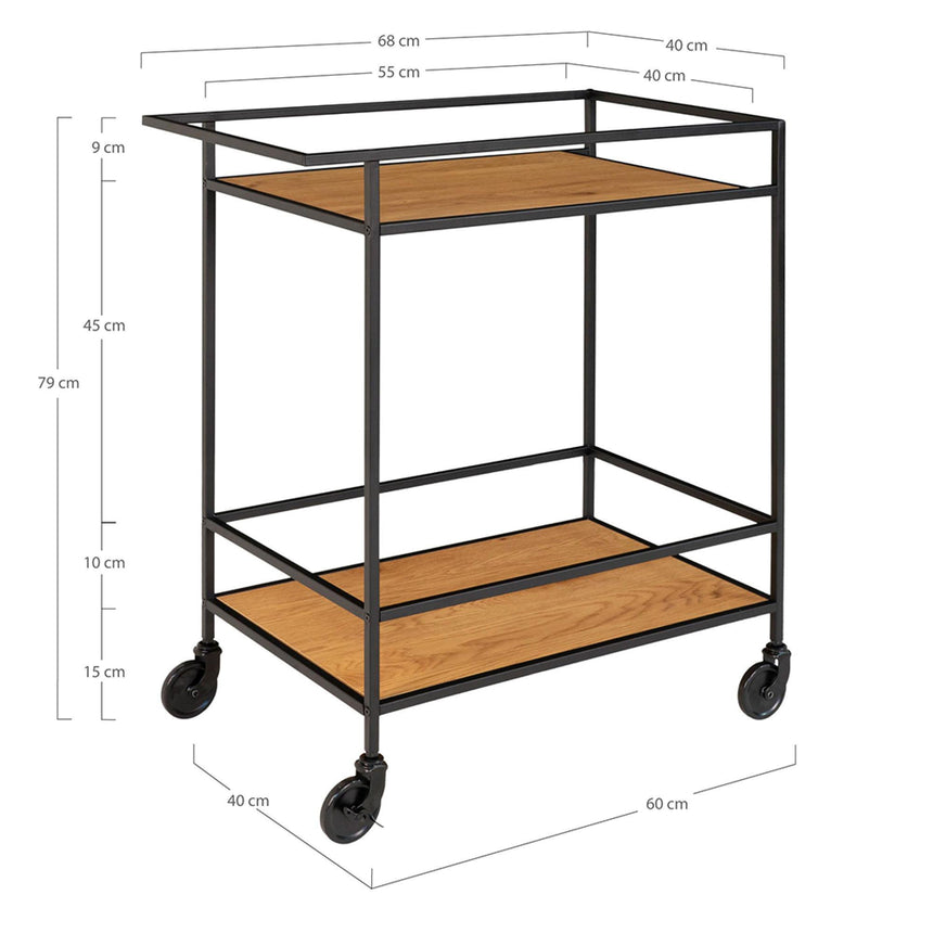 Vita Bar Trolley - Natural Wood