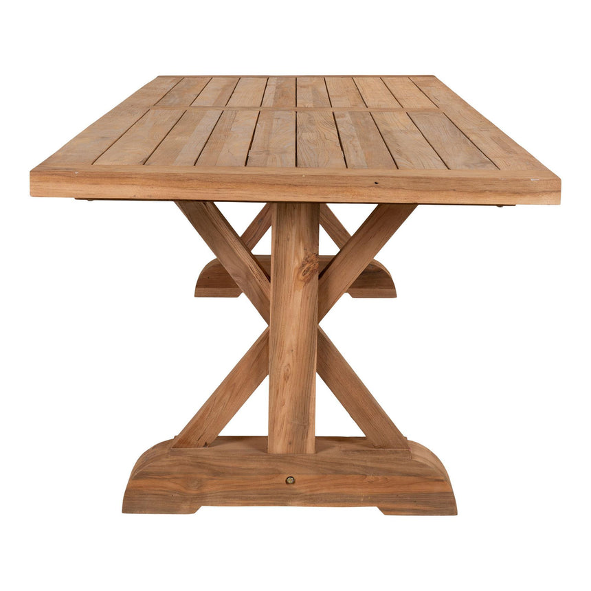 Volos Garden Dining Table - 10 Seater - Natural - Teak Wood - 240cm
