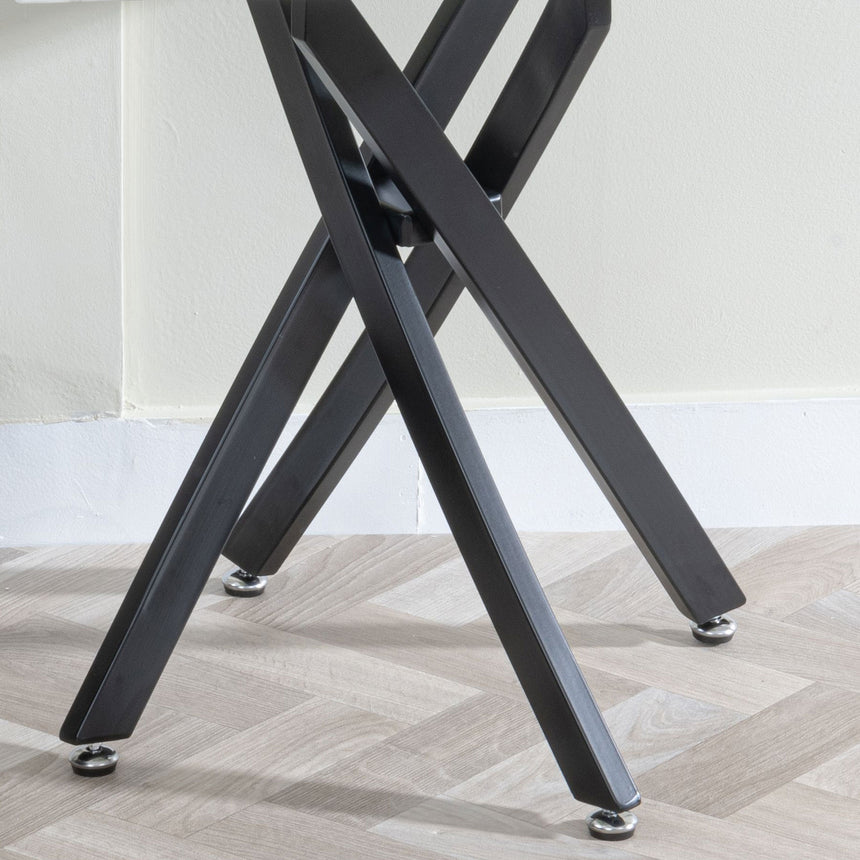 Ashley Glass Square Side Table with Black Metal Legs