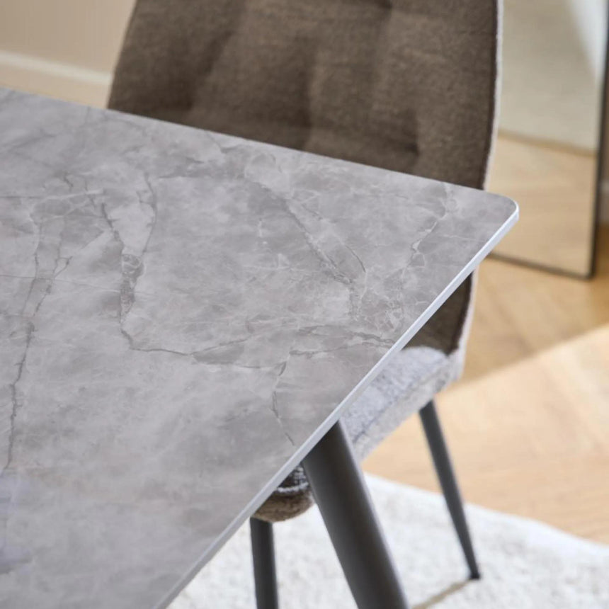 Wicklow Dining Table - 4 Seater - 140cm - Grey Ceramic