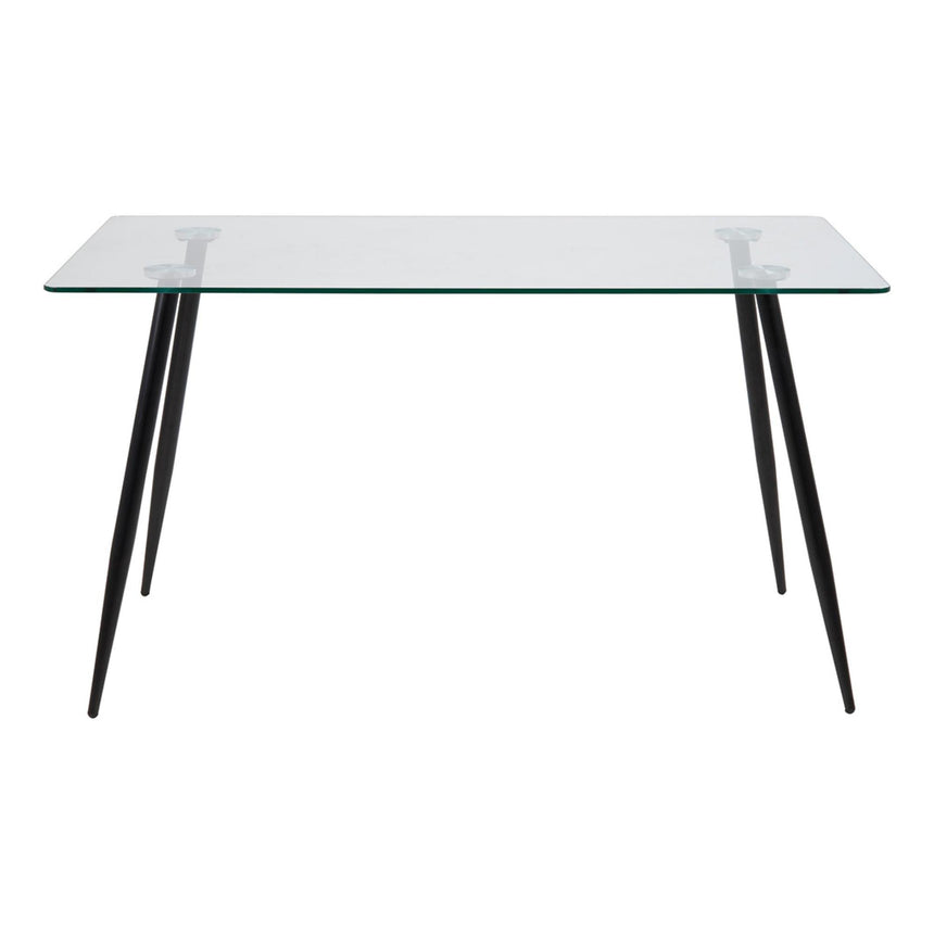 Wilma Dining Table - 4 Seater - 140cm - Glass Top and Black