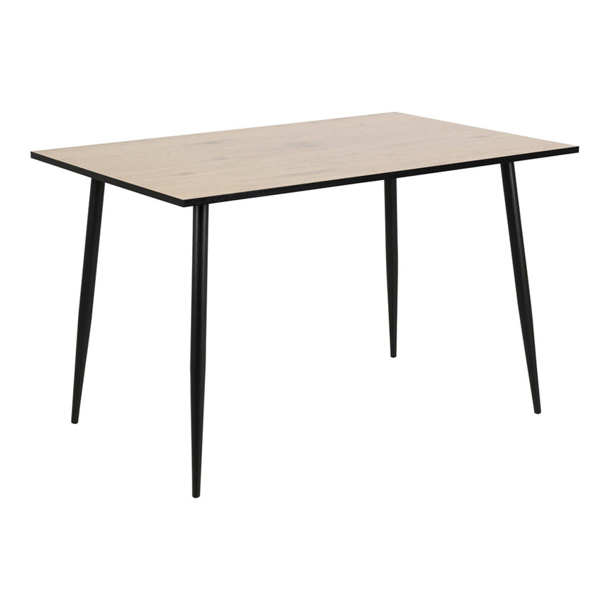Wilma Dining Table - 4 Seater - 120cm - White Oak and Black