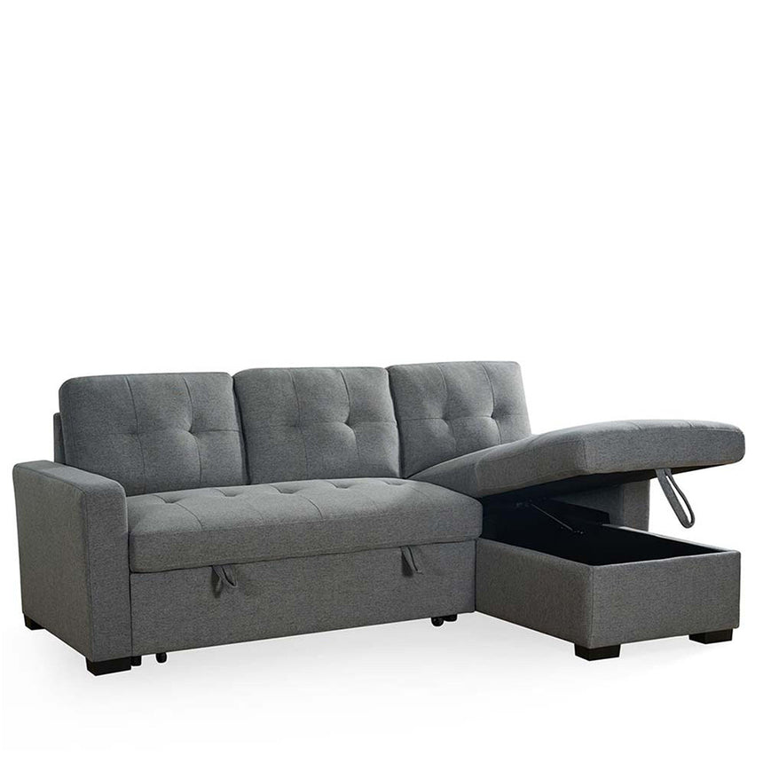 Zana Grey Fabric Pull Out Universal Corner Sofabed
