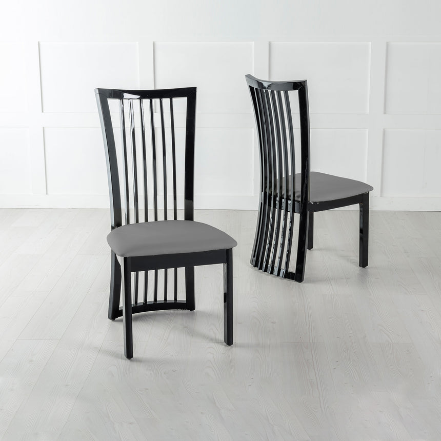 Abruzzo High Gloss Slatted Back Dining Chair