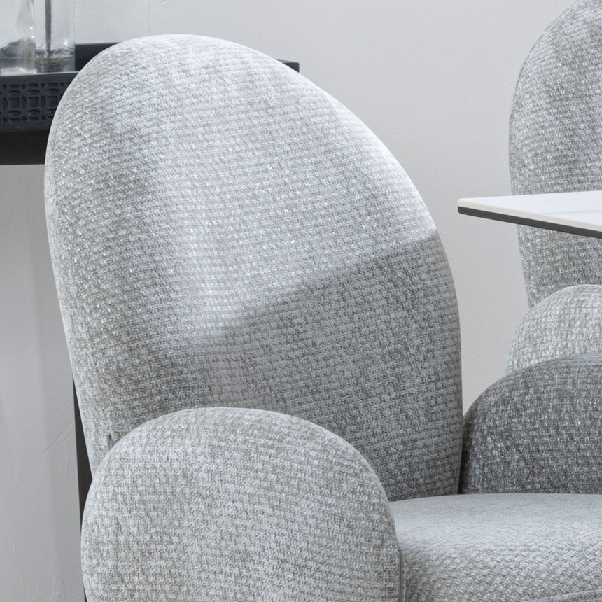 Altavista Fabric Swivel Dining Armchair with Black Legs