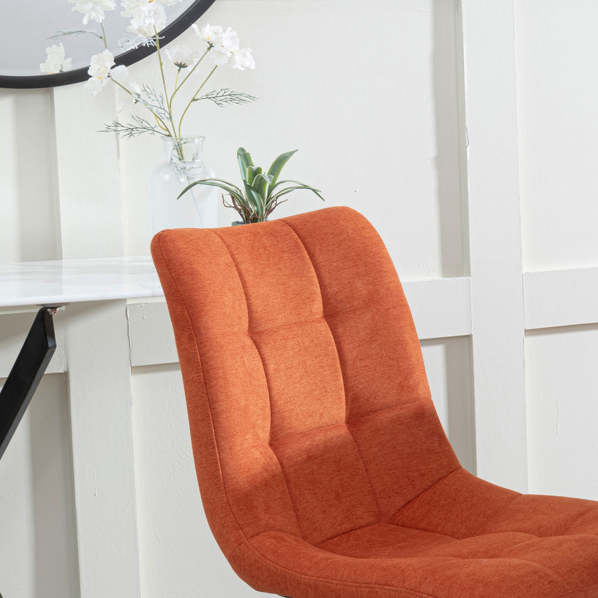 Bolzano Fabric Dining Chairs with Black Metal Legs