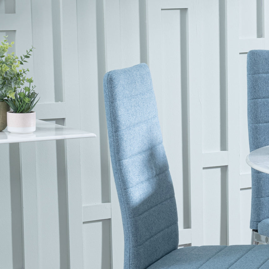 Rovigo Fabric Dining Chair with Chrome Legs