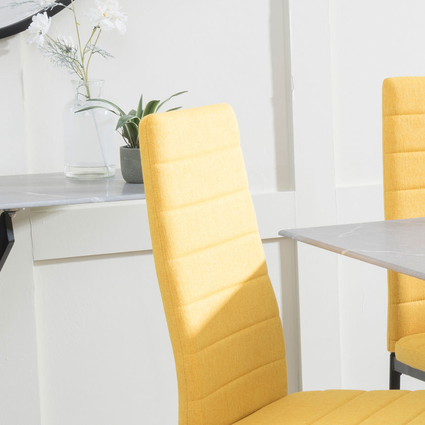 Rovigo Fabric Dining Chair with Black Legs