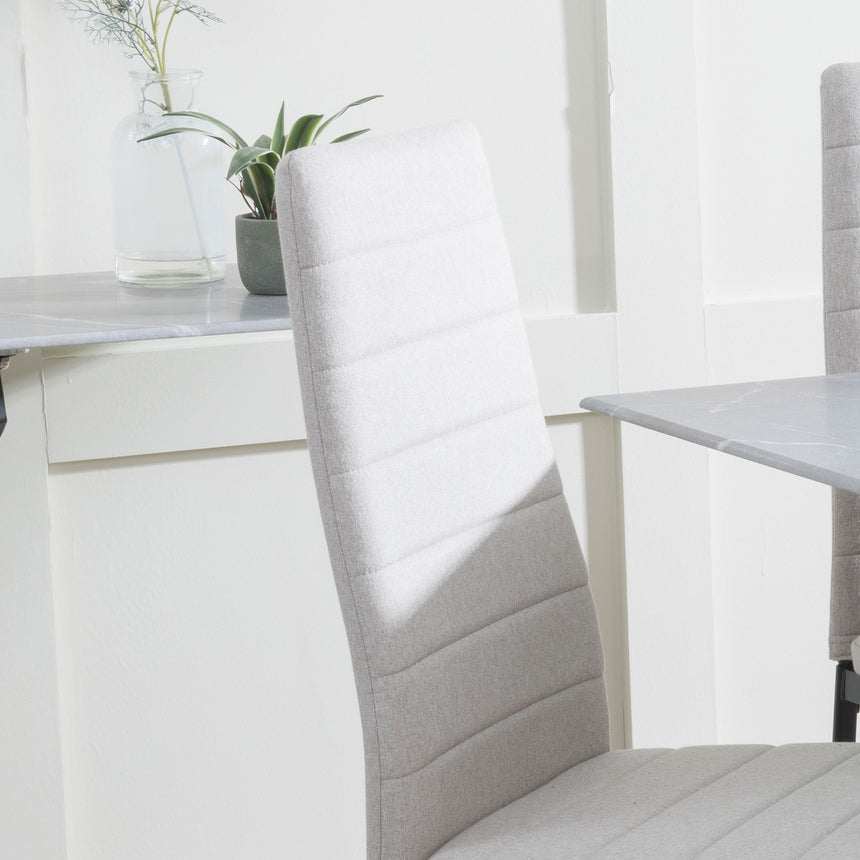 Rovigo Fabric Dining Chair with Black Legs