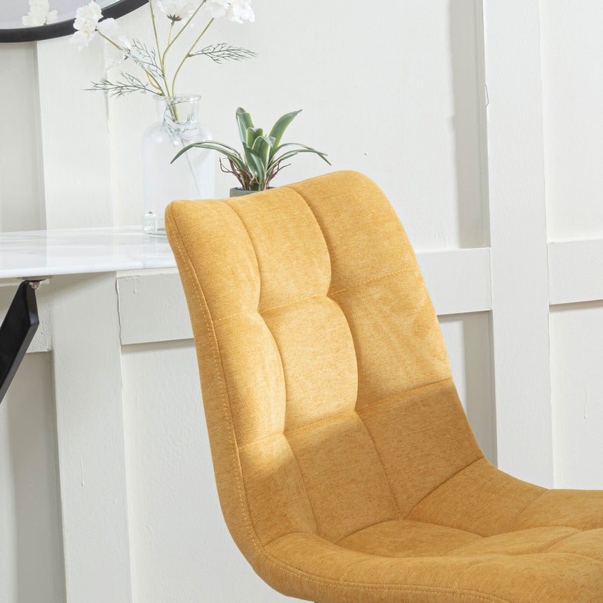 Bolzano Fabric Dining Chairs with Black Metal Legs