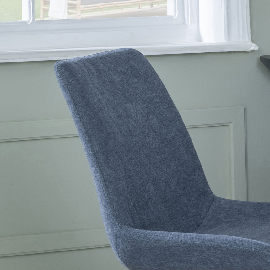 Messina Fabric Swivel Dining Chair with Black Legs