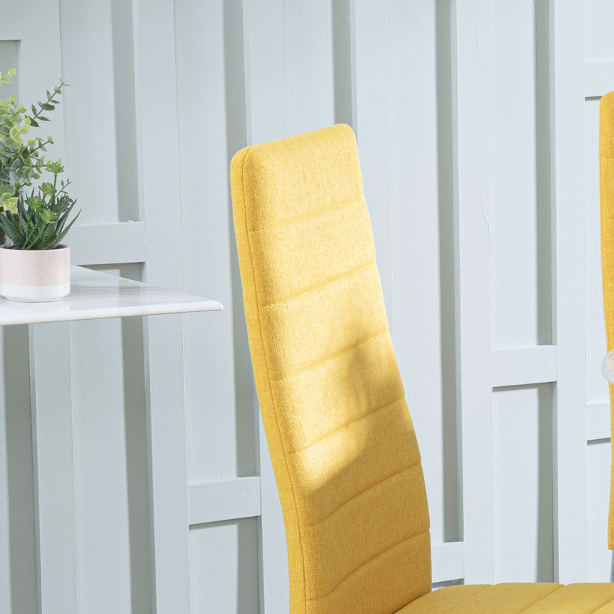 Rovigo Fabric Dining Chair with Chrome Legs